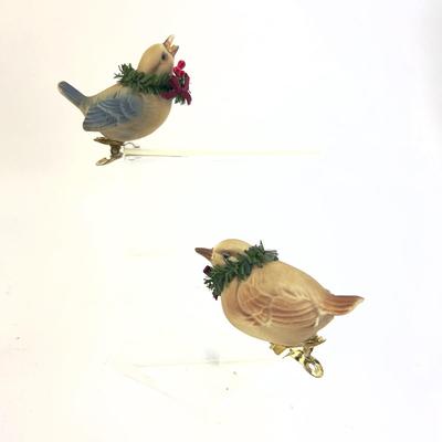 Lot 323. Pair of Ceramic Bird Clip-On Ornaments