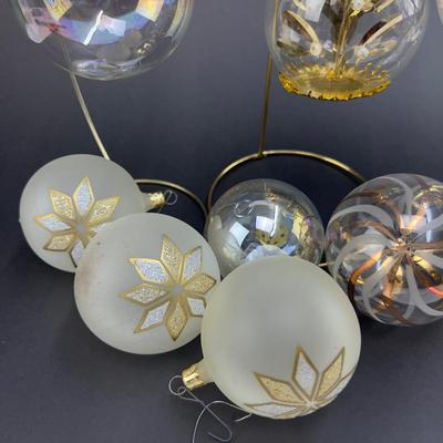 Lot 325. Lot of Frosted & Clear Glass Ball Ornaments