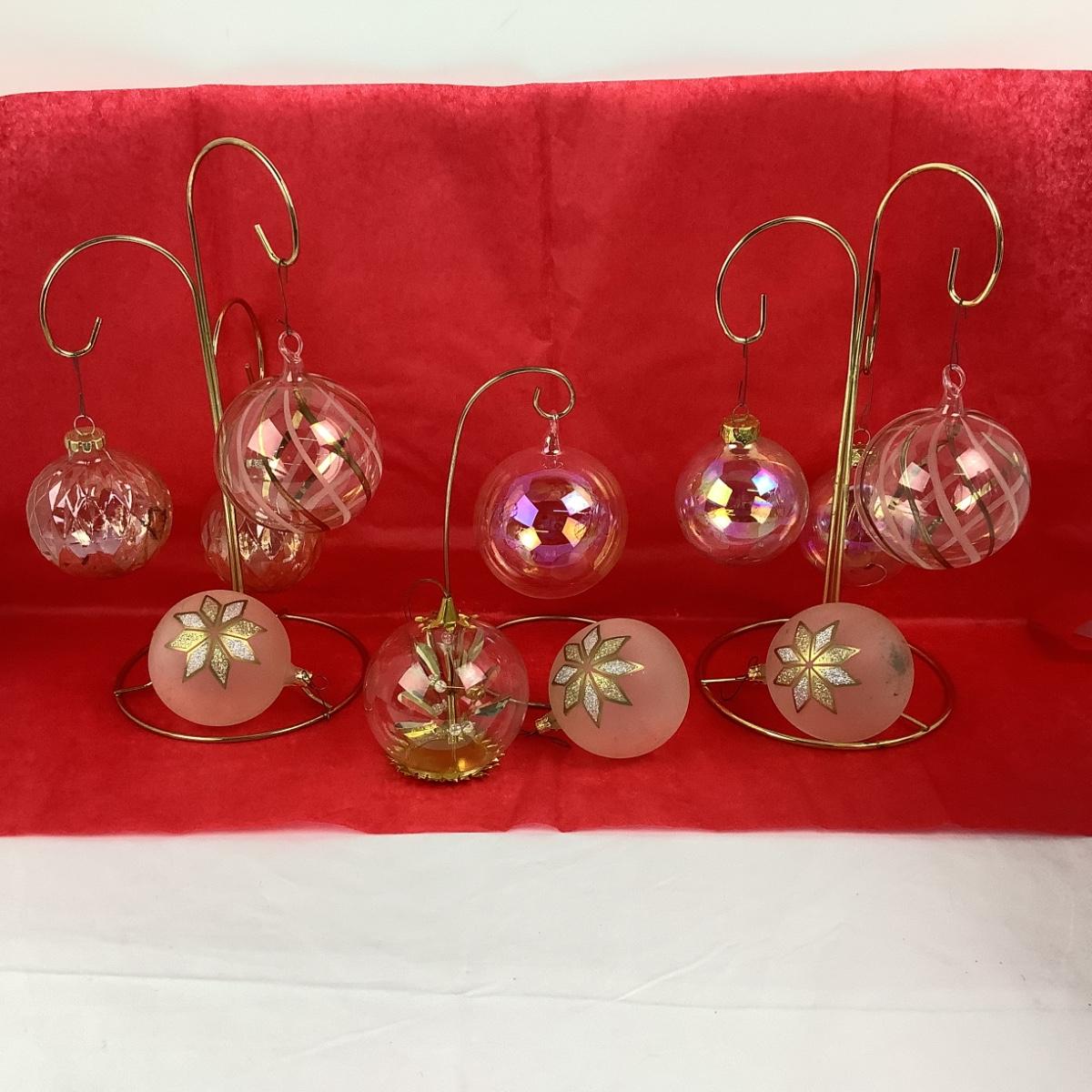 Lot 325. Lot of Frosted & Clear Glass Ball Ornaments