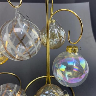 Lot 325. Lot of Frosted & Clear Glass Ball Ornaments