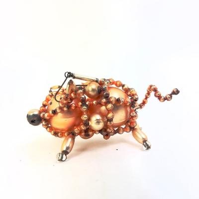 Lot 329. Vintage Beaded Pig Ornament