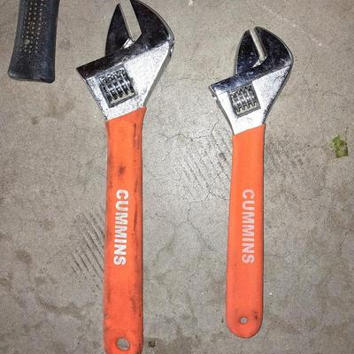 VICE CLAMP-HANDSAW-SQUARE-CRESENT WRENCHES-HAMMER-AND LIGHT