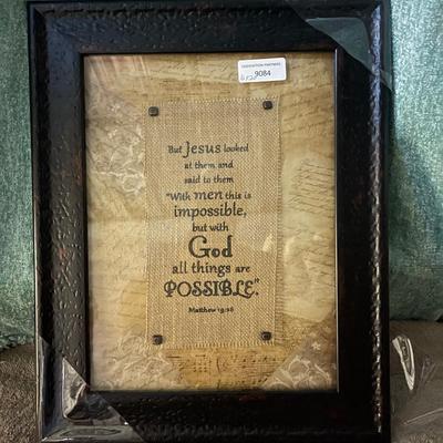 16" X 20" Decorative Artwork - Matthew 19:26