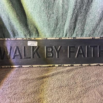7" X 28".  Walk By Faith Wall Plaque