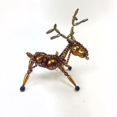 Lot 335 Vintage Beaded Reindeer Ornament