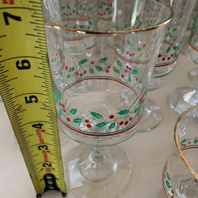 Large Lot of Christmas Glasses Wines Coffees Waters more
