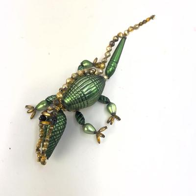 Lot 337 Vintage Alligator Beaded Ornament