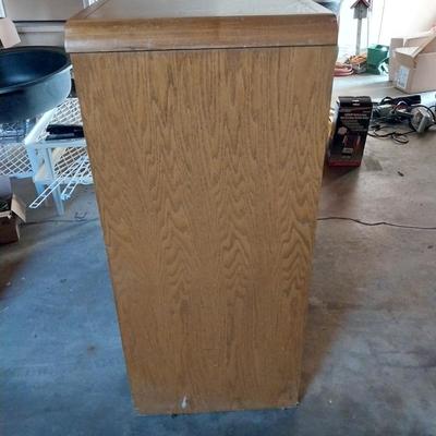 WOODEN FOUR DRAWER AND STORAGE CABINET