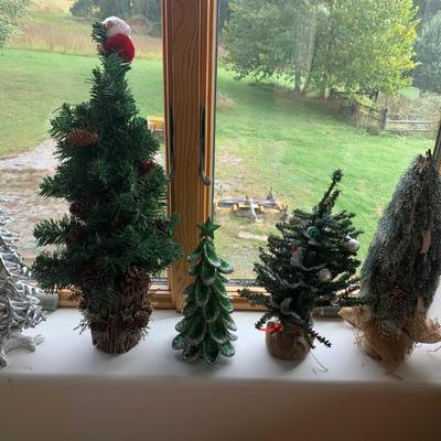 Set of Small Artificial Christmas Trees