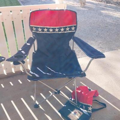 TWO FOLDING CAMP CHAIRS WITH CARRY BAGS