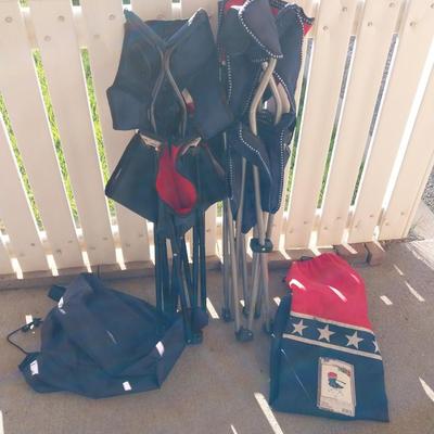 TWO FOLDING CAMP CHAIRS WITH CARRY BAGS
