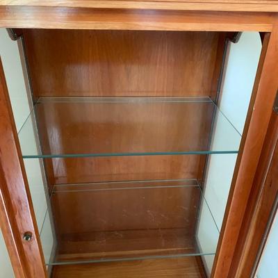 Wood Glass Front & Sides Multi Shelf Display Case