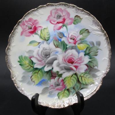 Vintage Floral Rose Painted Collectible China Plate