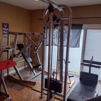 Steel Frame Five Station Jungle Gym Workout System Cable and Stack Plate