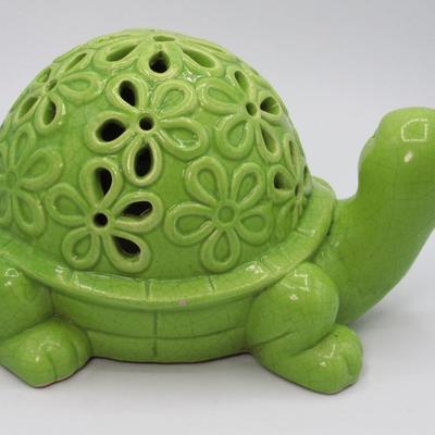 Cute Green Turtle Tortoise Ceramic Garden Yard Art Figurine
