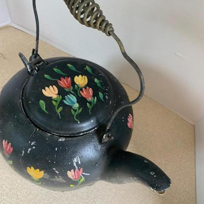 Wood Stove Top Painted Teapot