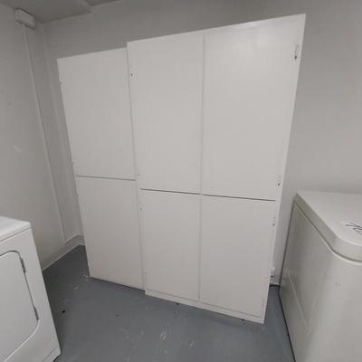 STORAGE CABINETS THE TWO ARE HOOKED TOGETHER