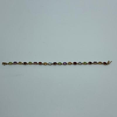10K Bracelet with Multi-Colored Gems (B1-HS)