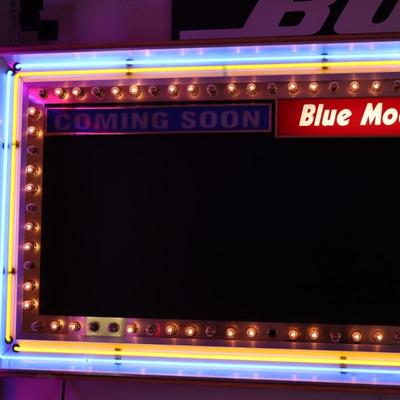 Extra Large Vintage Bulb Lighted Neon Advertising Sign