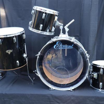 Cosmic Percussion CP and Pearl Black Finish Drum Set