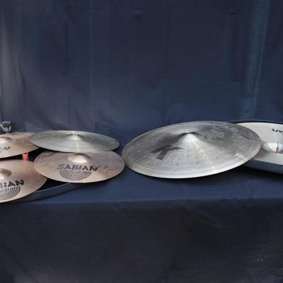Lot of 7 Zildjian and Sabian Crash Cymbals