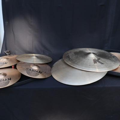 Lot of 7 Zildjian and Sabian Crash Cymbals
