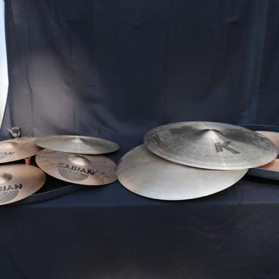 Lot of 7 Zildjian and Sabian Crash Cymbals