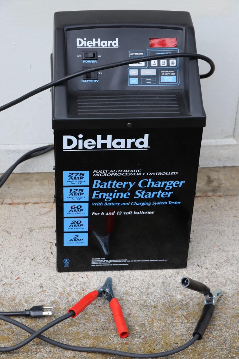Diehard 12 volt battery charger and engine starter deals