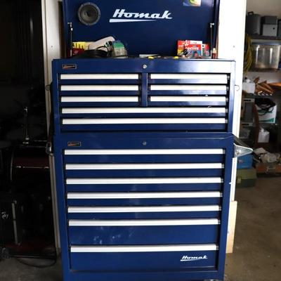 Homak Roller Tool Cabinet and Chest Combo with Tools!