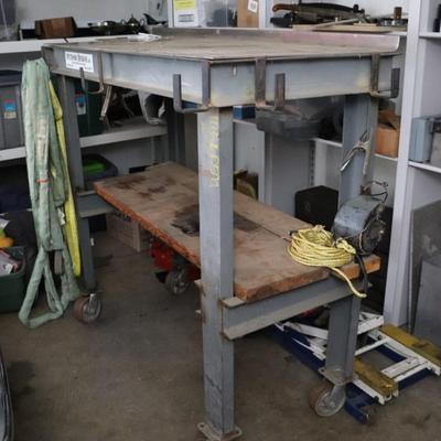 Solid Rolling Metal Top Work Table by Outdoor Designs Inc.