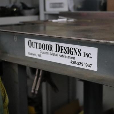 Solid Rolling Metal Top Work Table by Outdoor Designs Inc.
