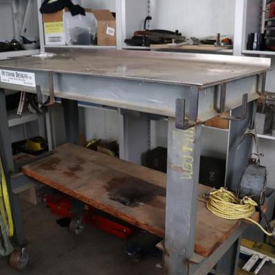 Solid Rolling Metal Top Work Table by Outdoor Designs Inc.