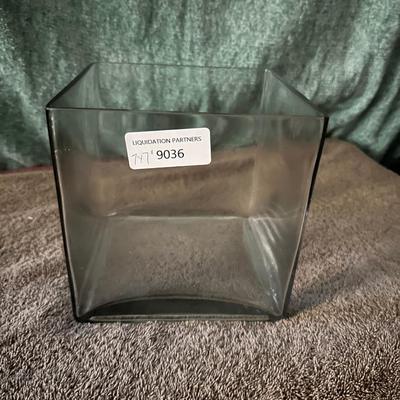 7" X 7" Square Solid Glass Vase