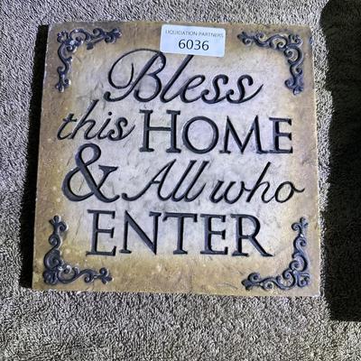 Decorative Wall Plaque - Bless This Home & All Who Enter