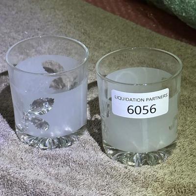 Glass Candle Holders - Set of Two