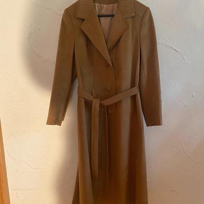 Vintage Womens Tan brushed suede coat
