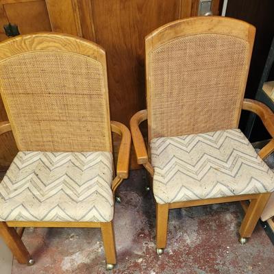 4 Vintage Cane back rolling chairs