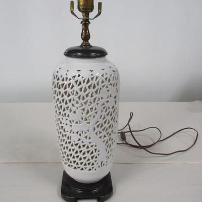 Pierced Blanc de Chine Porcelain Table Lamp