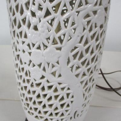 Pierced Blanc de Chine Porcelain Table Lamp