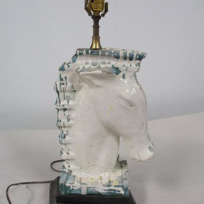 Pottery Horse Head Table Lamp