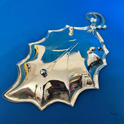 SILVER PLATED LEAF SHAPED CANDY DISH