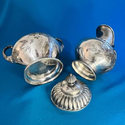 VICTORIAN SILVER PLATED CREAM AND SUGAR SET 