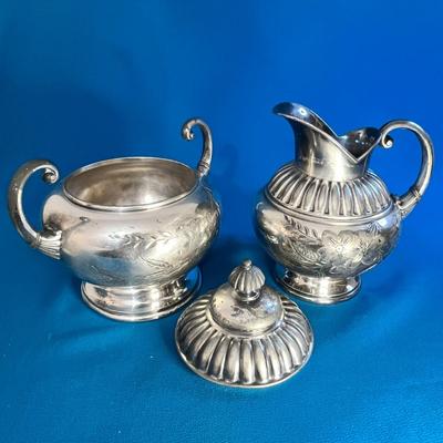 VICTORIAN SILVER PLATED CREAM AND SUGAR SET 