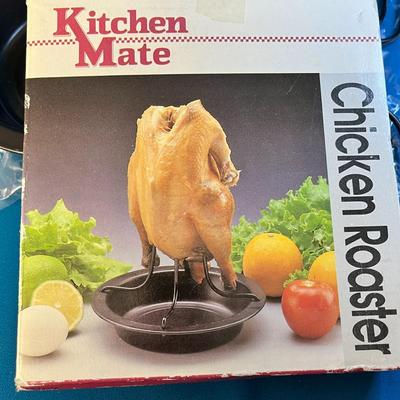 NEW IN BOX NON-STICK STANDING CHICKEN ROASTER- FAT FREE COOKING