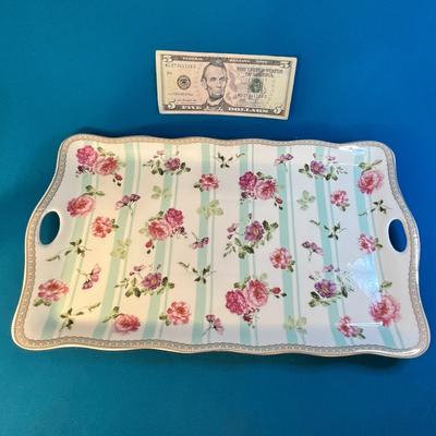 LOVELY PORCELAIN FLORAL SERVING TRAY