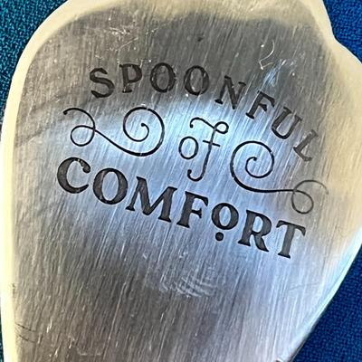 FANCY LARGER SILVER PLATED SERVING LADLE â€œSPOONFUL OF COMFORTâ€ 