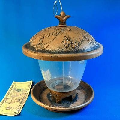 CUTE HANGING BIRD FEEDER FAUX METAL