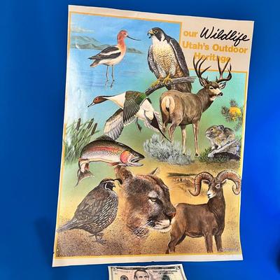 COLORFUL UTAH WILDLIFE POSTER SIGNED BY ARTIST CLARK OSTERGAARD