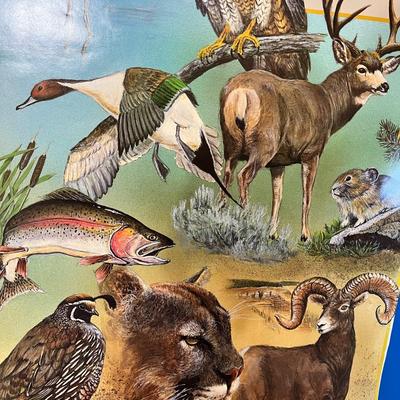 COLORFUL UTAH WILDLIFE POSTER SIGNED BY ARTIST CLARK OSTERGAARD