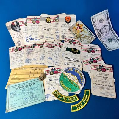 1960â€™S B.S.A. GREAT SALT LAKE COUNCIL GROUP OF MERIT BADGE CARDS, PATCHES, PIN